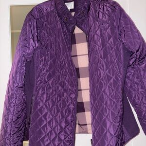 Market & Spruce Deep Purple Quilted Puffer Jacket
